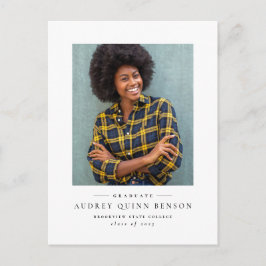 クラシック白黒卒業招待状 シーズンポストカード