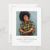 クラシック白黒卒業招待状 シーズンポストカード (正面/裏面)