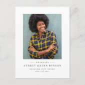 クラシック白黒卒業招待状 シーズンポストカード (正面)