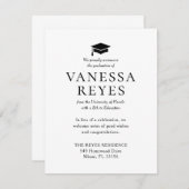 クラシック白黒卒業発表 案内状 (正面/裏面)