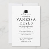 クラシック白黒卒業発表 案内状 (正面)