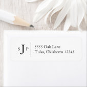 クラシック白黒文字モノグラム ラベル (インサイチュ)