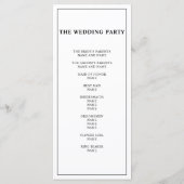 クラシック白黒書婚礼プログラム プログラム (裏面)