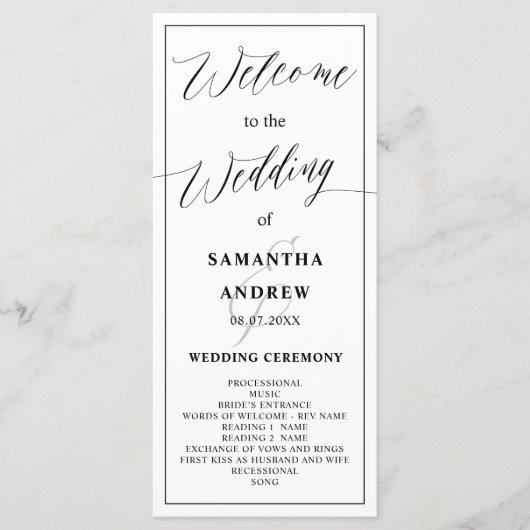 クラシック白黒書婚礼プログラム プログラム (正面)