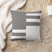 クラシック白黒横線の正方形 クッション (ブランケット)