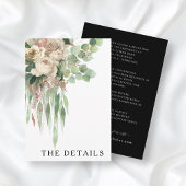 クラシック白黒牡丹結婚詳細 エンクロージャーカード