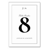 クラシック白黒結婚の テーブルナンバー (裏面)