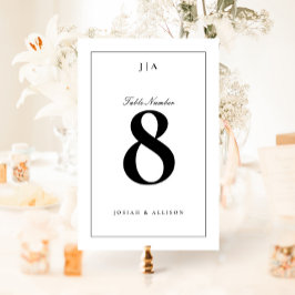 クラシック白黒結婚の テーブルナンバー