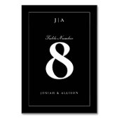 クラシック白黒結婚の テーブルナンバー (裏面)