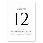 クラシック白黒結婚イベント テーブルナンバー (裏面)