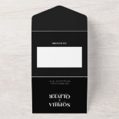 クラシック白黒結婚写真 オールインワン招待状 (外側)