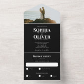 クラシック白黒結婚写真 オールインワン招待状 (内側)