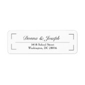 クラシック白黒結婚差出人住所ラベル ラベル (正面)
