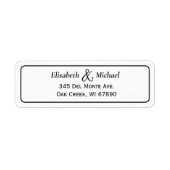 クラシック白黒結婚差出人住所 ラベル (正面)