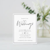 クラシック白黒結婚式招待状予算 (スタンド正面)