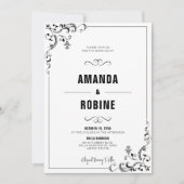 クラシック白黒結婚式招待状 招待状 (正面)