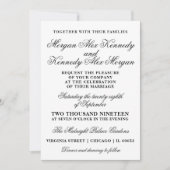 クラシック白黒結婚式招待状 招待状 (正面)