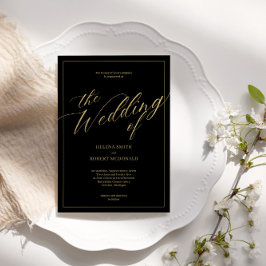 クラシック白黒結婚式招待状 招待状