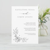 クラシック白黒結婚式招待状 招待状 (スタンド正面)