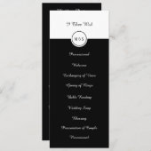 クラシック白黒結婚式 プログラム (正面/裏面)