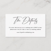 クラシック白黒詳細ズ結婚サイト エンクロージャーカード (正面)