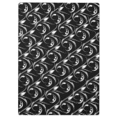 クラシック白黒:抽象芸術花模様 クリップボード (裏面)