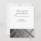 クラシック真珠の返信カード 出欠カード (正面)