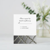 クラシック真珠の返信カード 出欠カード (スタンド正面)