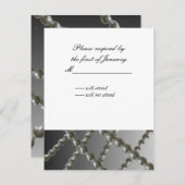 クラシック真珠の返信カード 出欠カード (正面/裏面)