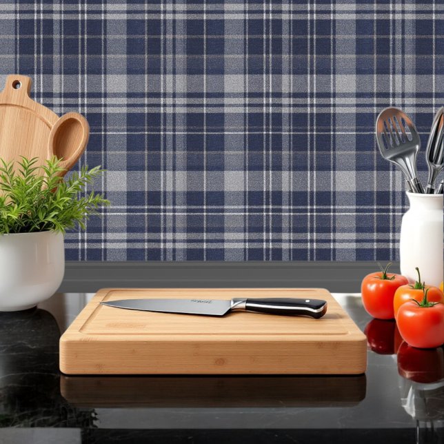クラシック石板チェックPlaid Navy Blue 壁紙 (クリエイターアップロード済み)