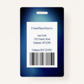 クラシック社員ID会社ロゴバーコード バッジ (裏面)