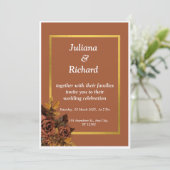 クラシック秋バラ結婚式招待状 招待状 (スタンド正面)