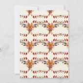 クラシック秋ワイルドフラワーイニシャル名結婚の 招待状 (裏面)