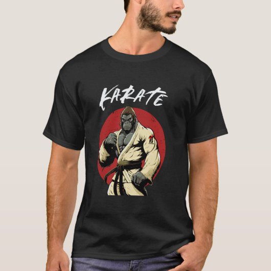 クラシック空手ゴリラ空手家 Tシャツ (正面)