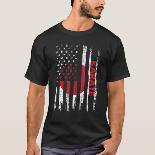 クラシック空手シャツ 武道ギフト 日の丸 Tシャツ (正面)