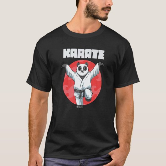 クラシック空手パンダの鶴キック Tシャツ (正面)