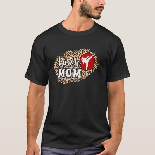 クラシック空手ママヒョウ柄空手ママ空手母 Tシャツ (正面)