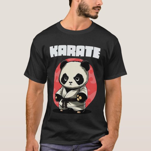 クラシック空手家空手パンダ Tシャツ (正面)