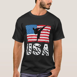 クラシック空手 アメリカ国旗 4th July USA Tシャツ