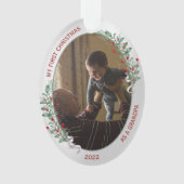 クラシック第生まれたばかりの1回クリスマスおじいちゃん オーナメント (正面)