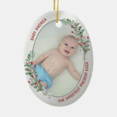 クラシック第生まれたばかりの1回クリスマスおばあちゃん セラミックオーナメント (裏面)