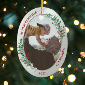 クラシック第生まれたばかりの1回クリスマスおばあちゃん セラミックオーナメント