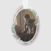 クラシック第生まれたばかりの1回クリスマス祖父母 オーナメント (正面)