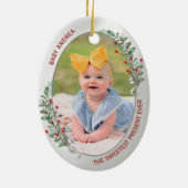 クラシック第生まれたばかりの1回クリスマス祖父母 セラミックオーナメント (裏面)