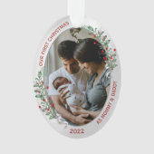 クラシック第生まれたばかりの1期クリスマスプラントシルバーフレーム オーナメント (正面)