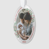 クラシック第生まれたばかりの1期クリスマスプラントシルバーフレーム オーナメント (正面)