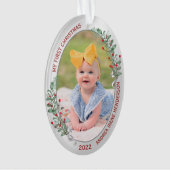 クラシック第生まれたばかりの1期クリスマスプラントシルバーフレーム オーナメント (正面)