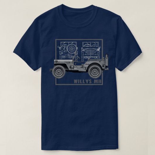 クラシック第2次世界大戦軍隊車 Tシャツ (デザイン正面)