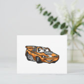 クラシック筋車の漫画 – バックカラーを選択 ポストカード (スタンド正面)