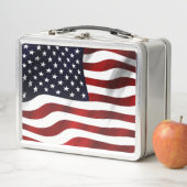 クラシック米国国旗 メタルランチボックス (インサイチュ)